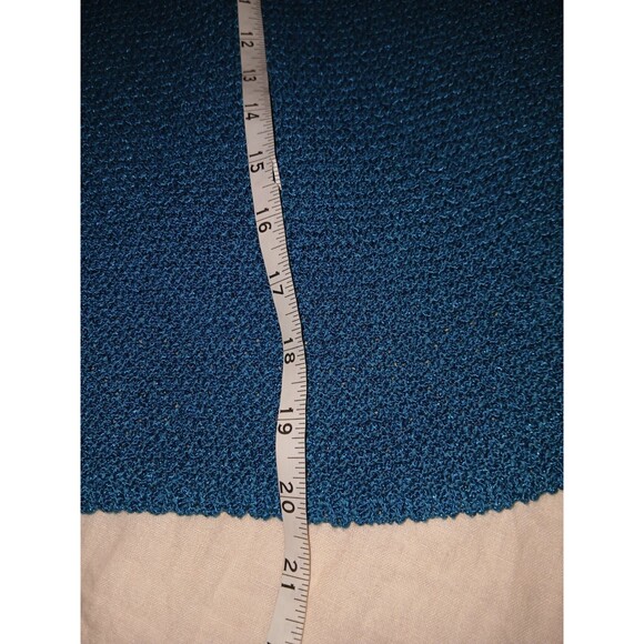 Jones New York Heavy Knit Sweater Vest Sz Small Turquoise Blue Preppy Button - Picture 4 of 6